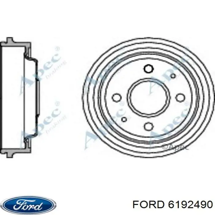 6192490 Ford freno de tambor trasero