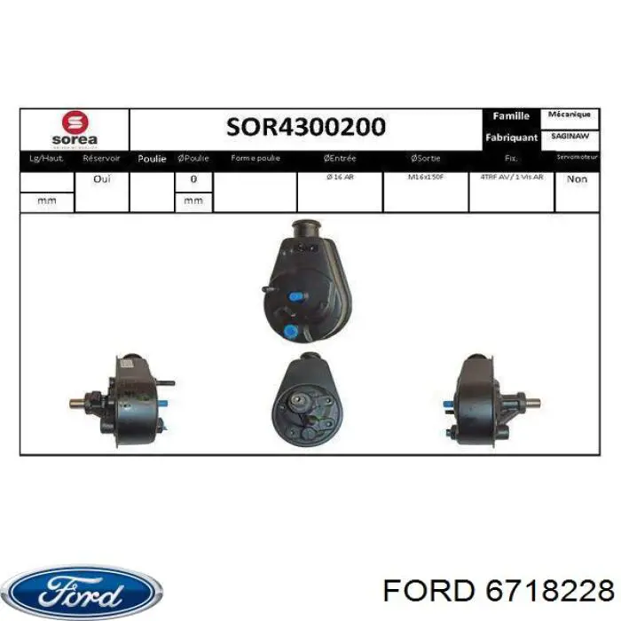 6718228 Ford bomba hidráulica de dirección