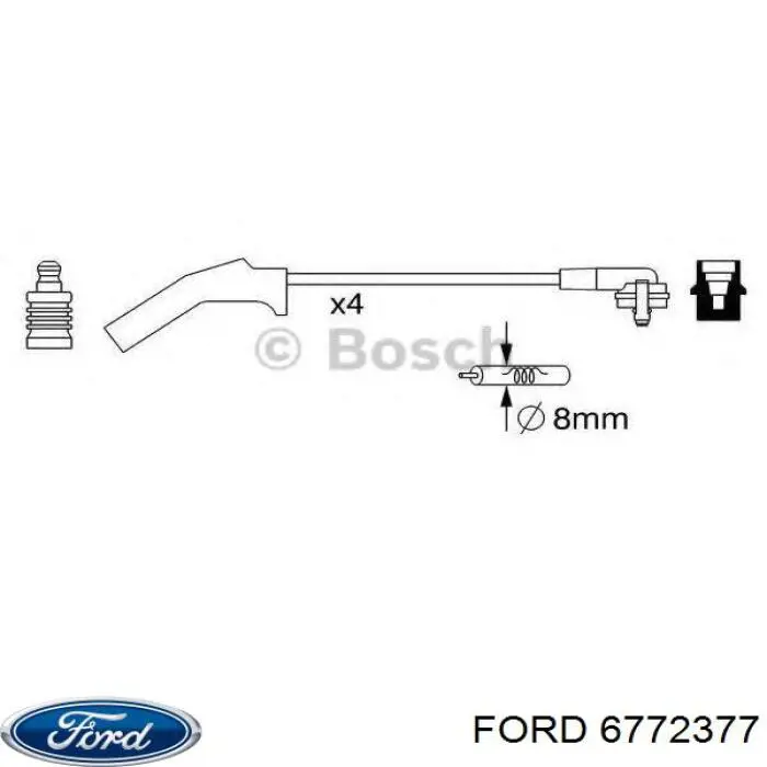 6772377 Ford juego de cables de encendido