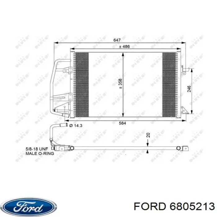 6805213 Ford condensador aire acondicionado