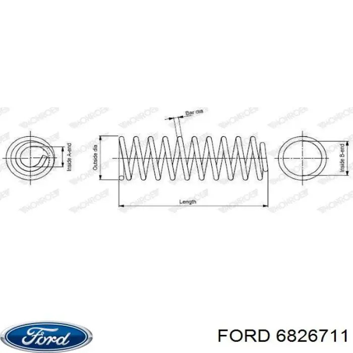 6826711 Ford muelle de suspensión eje delantero