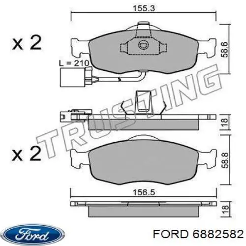 6882582 Ford pastillas de freno delanteras