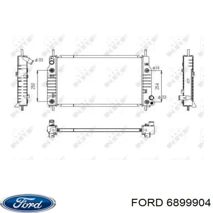 6899904 Ford radiador refrigeración del motor