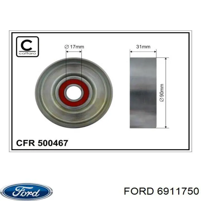 6911750 Ford tensor de correa poli v