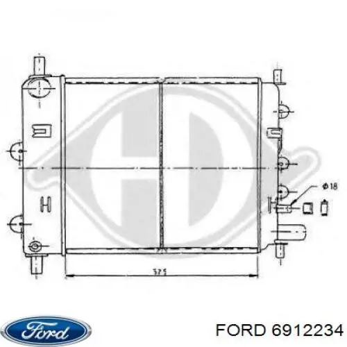6912234 Ford radiador