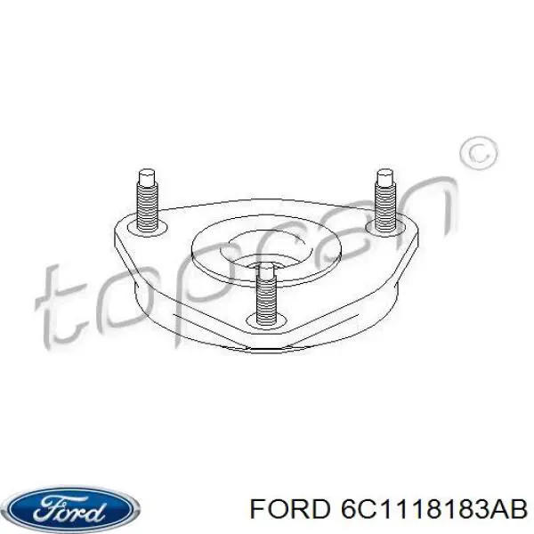 Soporte del amortiguador delantero 6C1118183AB Ford