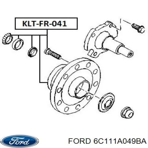 6C111A049BA Ford cubo de rueda trasero