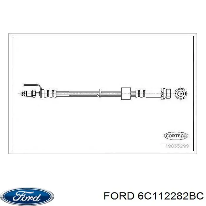 6C112282BC Ford latiguillo de freno trasero