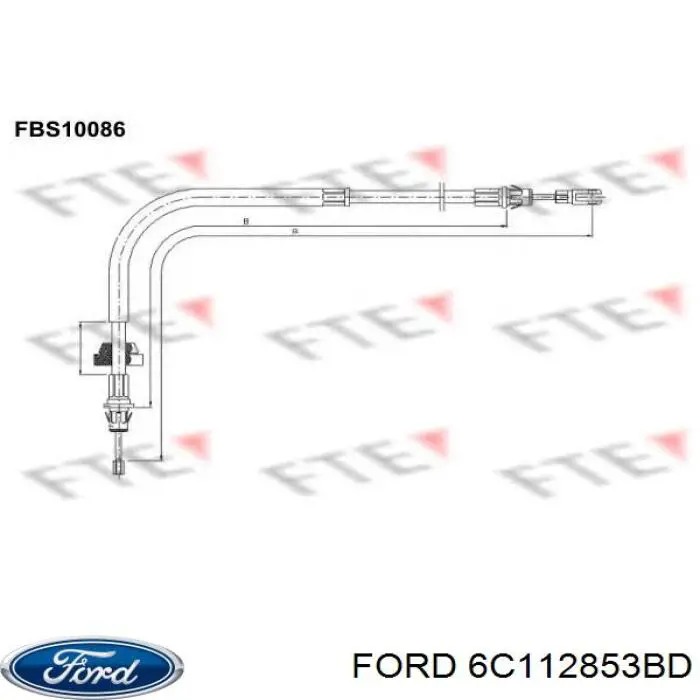 Cable del freno de estacionamiento delantero Ford 6C112853BD precio, desde 19,80 EUR