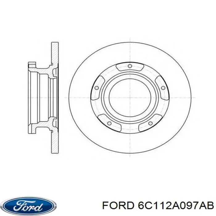 6C112A097AB Ford disco de freno trasero