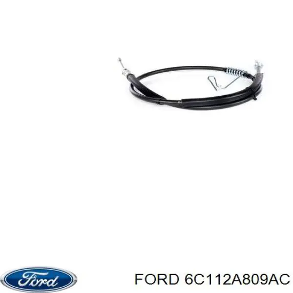 6C112A809AC Ford cable de freno de mano trasero izquierdo