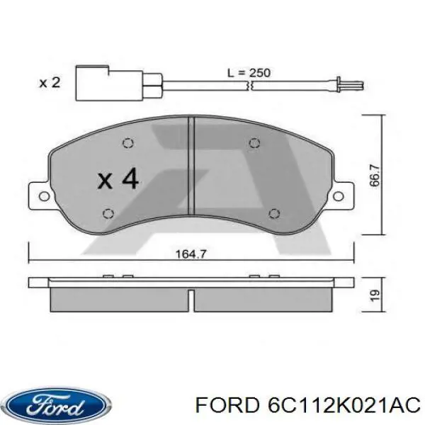 6C11 2K021 AC Ford pastillas de freno delanteras