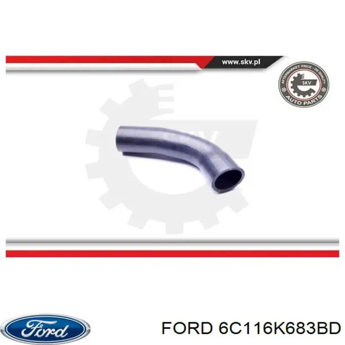 6C116K683BD Ford tubo flexible de aire de sobrealimentación derecho