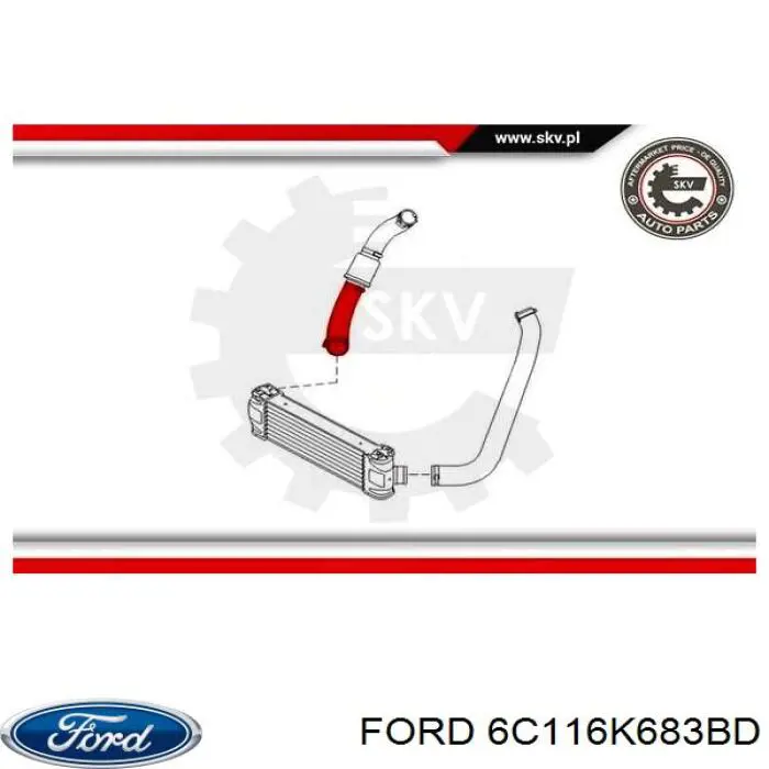 Manguera del intercooler Ford 6C116K683BD precio, desde 63,19 EUR