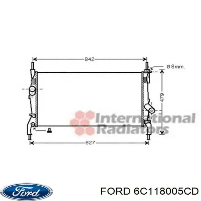 6C118005CD Ford radiador