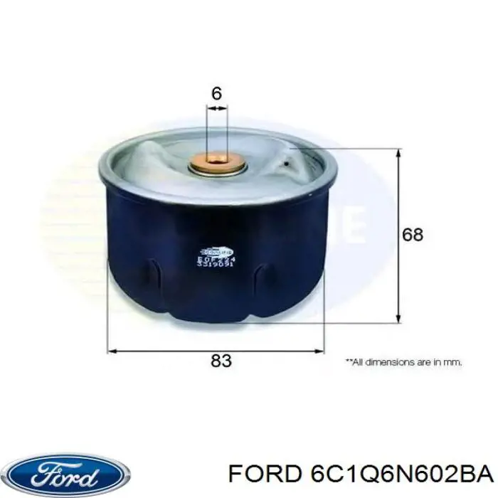 6C1Q 6N602 BA Ford filtro de aceite