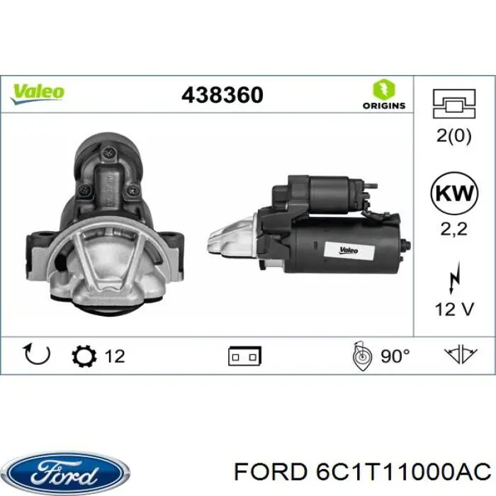 Comprar 6C1T11000AC Ford Motores de arranque