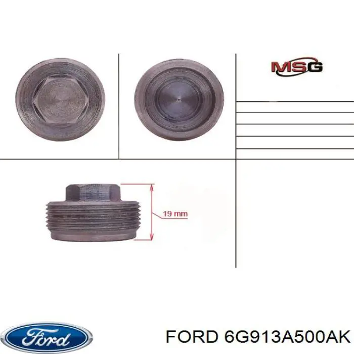 6G913A500AK Ford cremallera de dirección