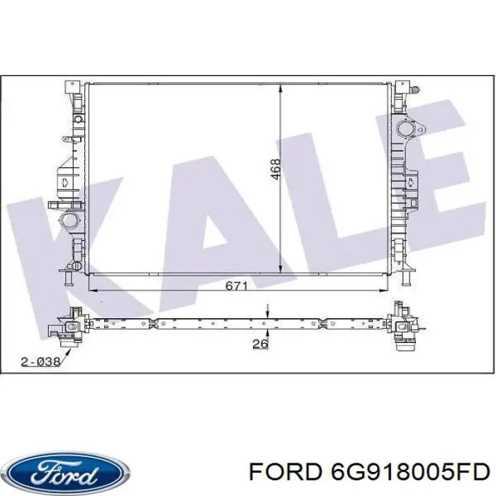 Comprar 6G918005FD Ford Radiador de auto