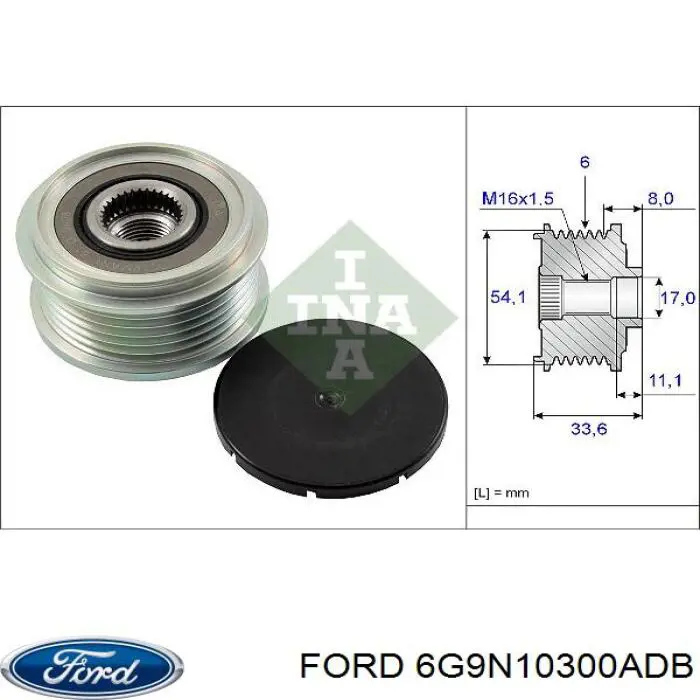 6G9N10300ADB Ford alternador