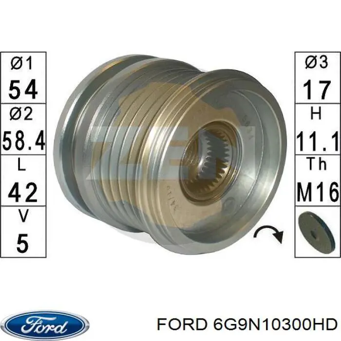 Alternador 6G9N10300HD Ford