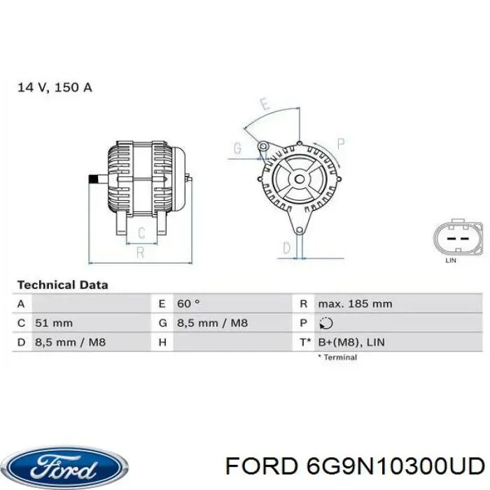 Alternador del motor Ford 6G9N10300UD precio, desde 202,31 EUR