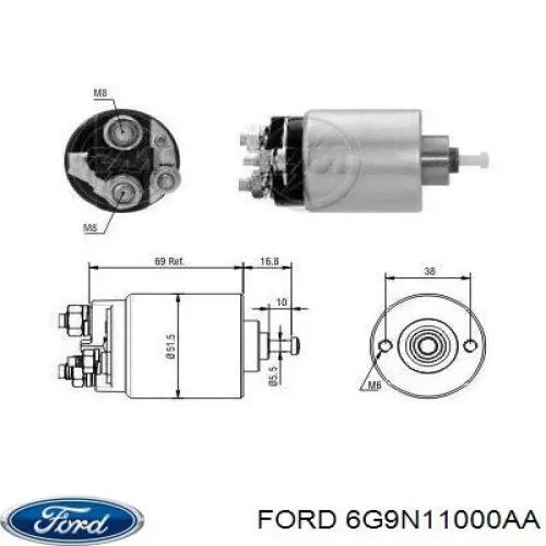 6G9N11000AA Ford motor de arranque