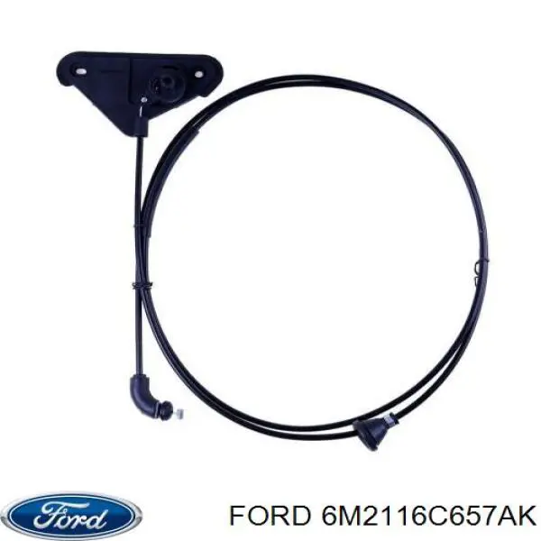 6M2116C657AK Ford cable de apertura de capó del motor