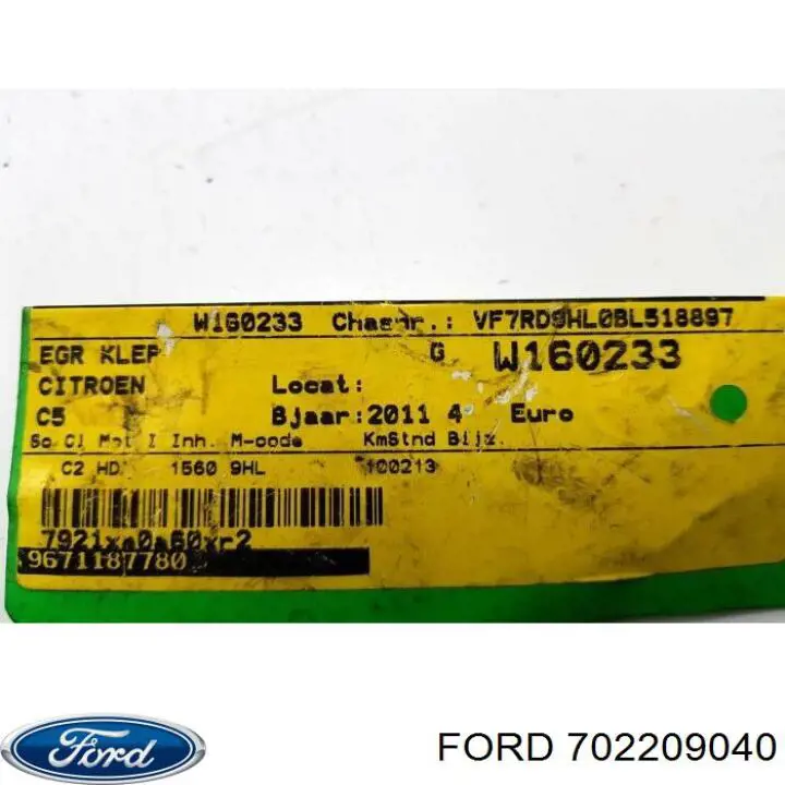 702209040 Ford Válvula EGR