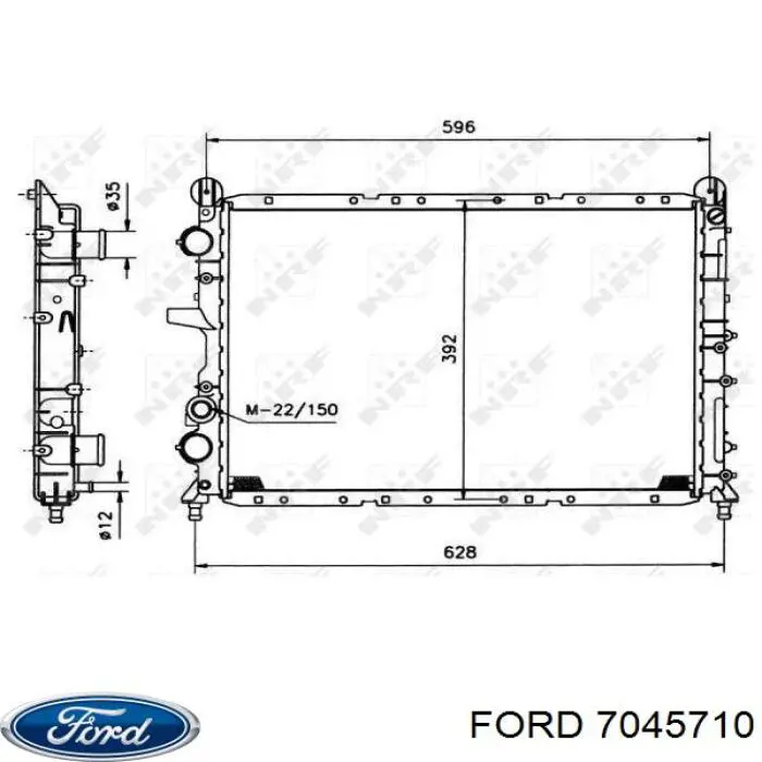 7045710 Ford radiador refrigeración del motor