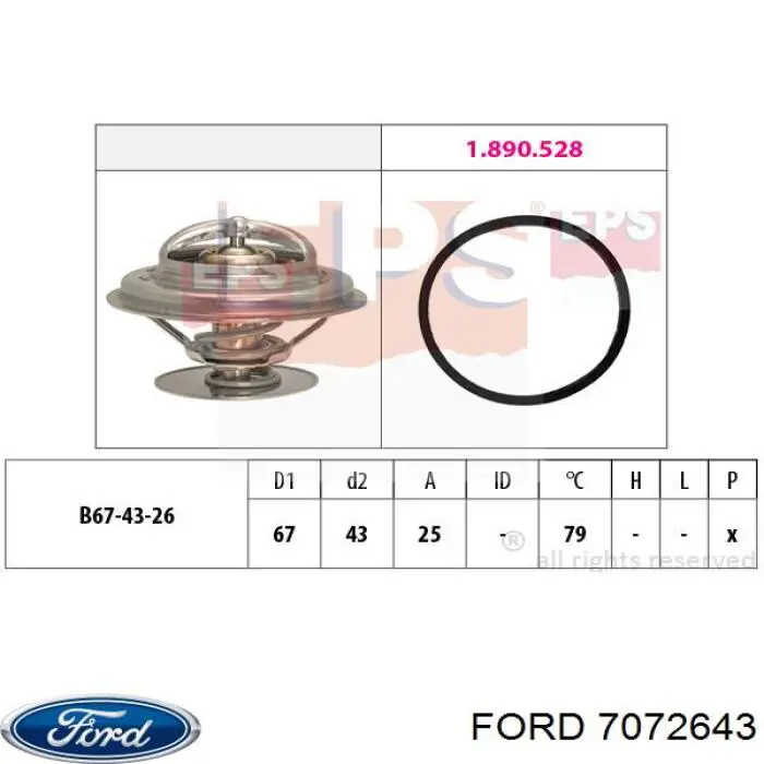 7072643 Ford termostato