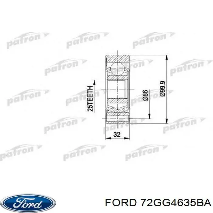 Comprar 72GG4635BA Ford Junta homocinética interior trasera