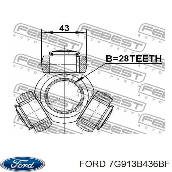 Comprar 7G913B436BF Ford Semieje delantero derecho