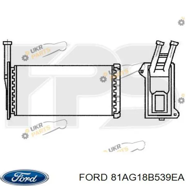 81AG18B539EA Ford radiador de calefacción