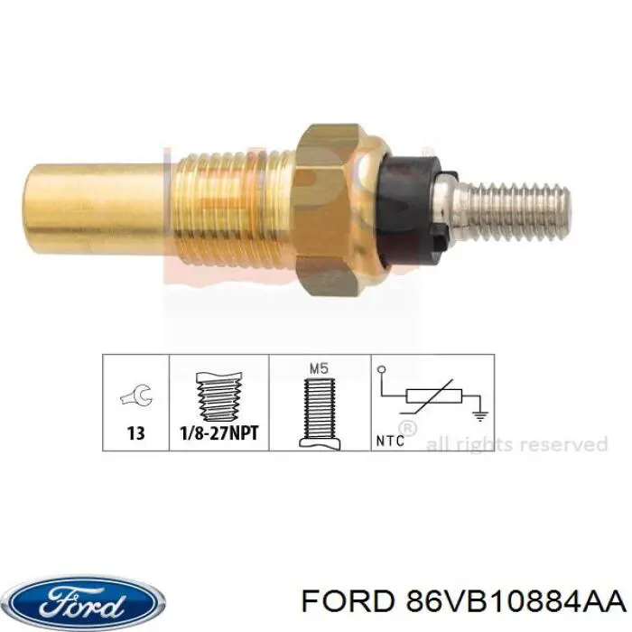 86VB10884AA Ford sensor de temperatura del refrigerante