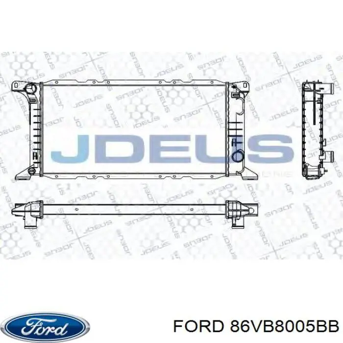 86VB8005BB Ford radiador refrigeración del motor