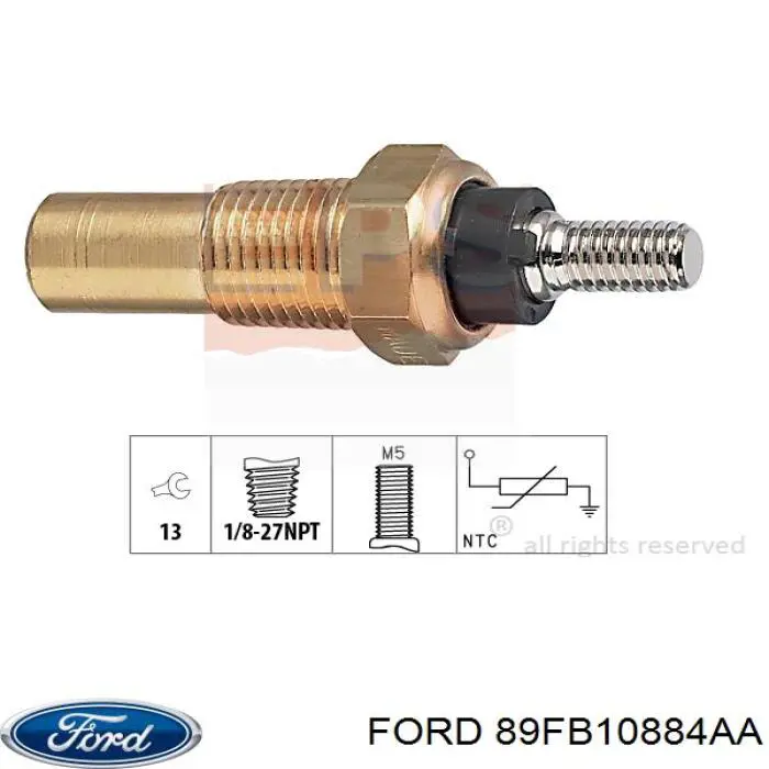 89FB10884AA Ford sensor de temperatura