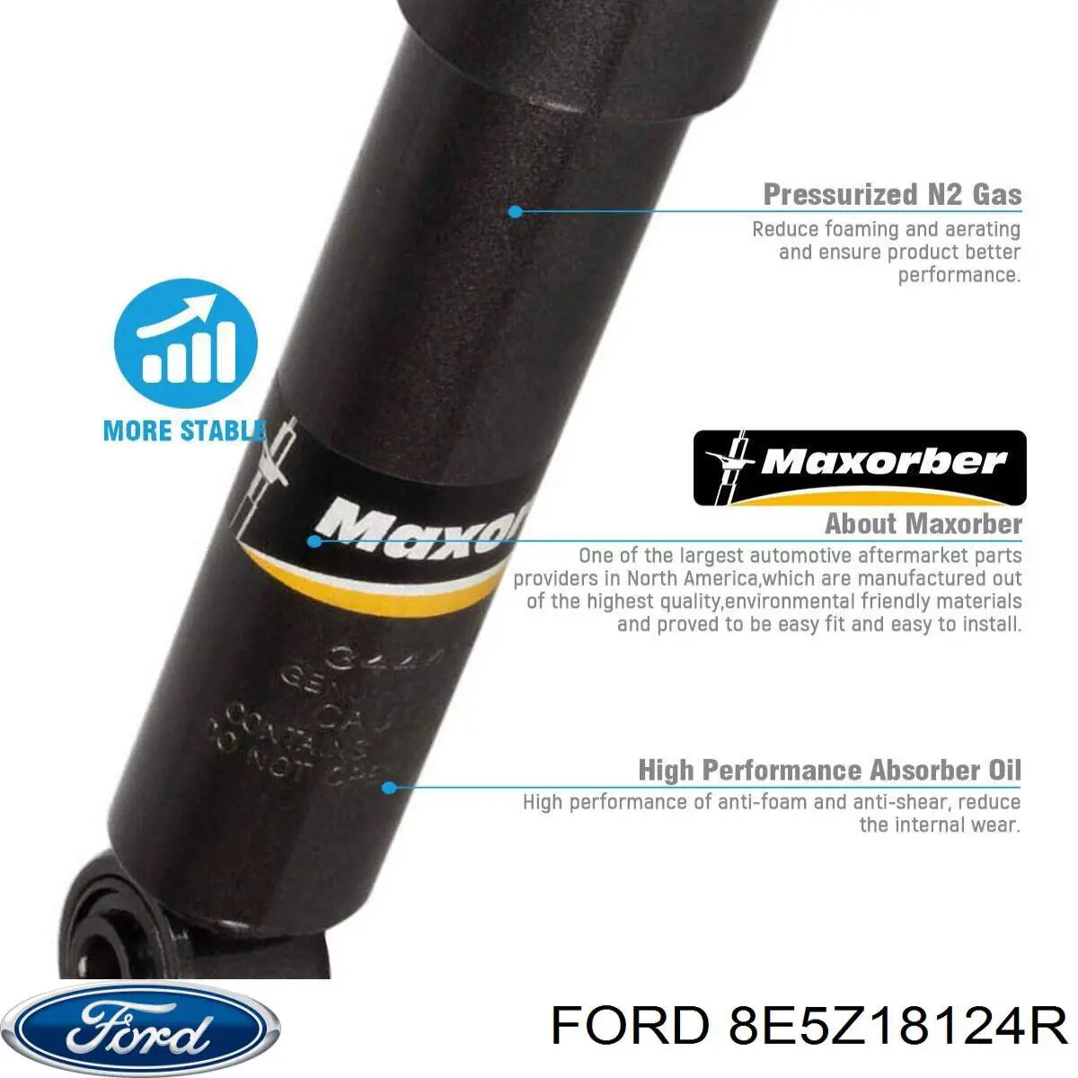 8E5Z18124R Ford amortiguador delantero derecho