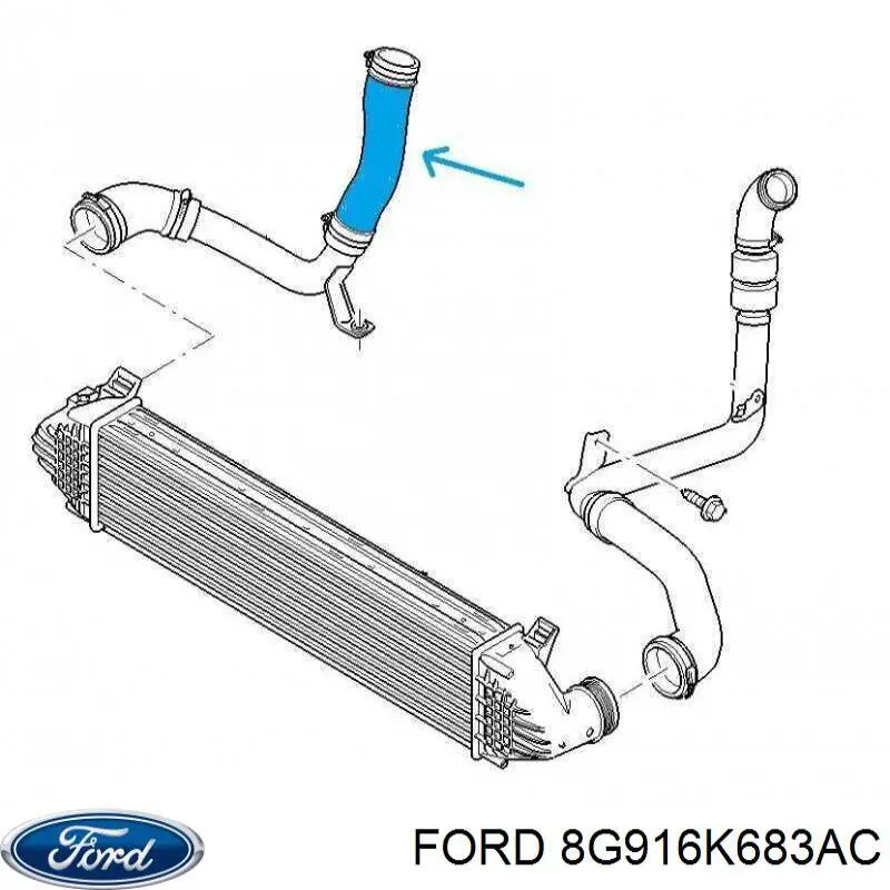 8G916K683AC Ford tubo flexible de aire de sobrealimentación derecho