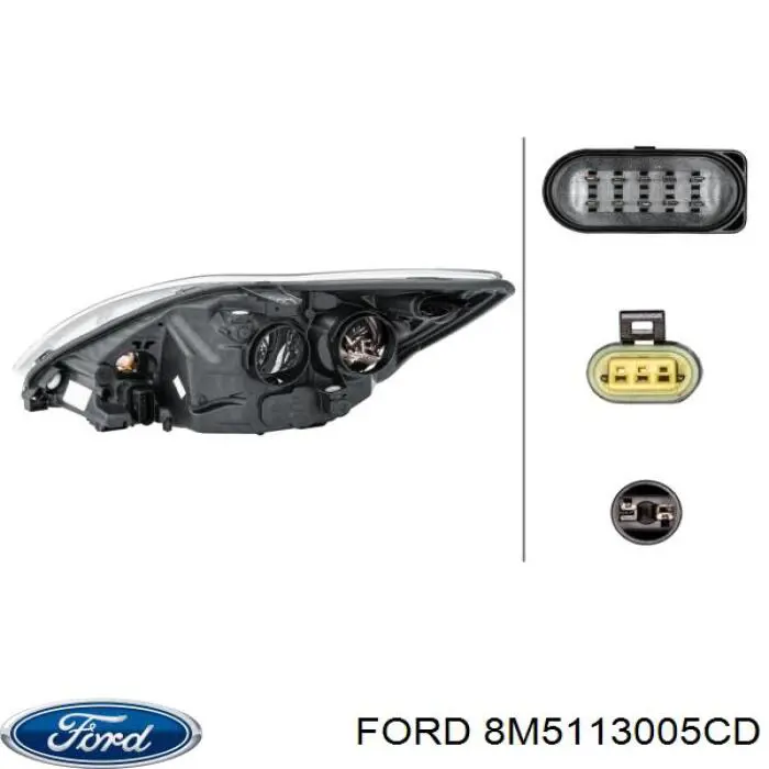 8M5113005CD Ford faro derecho