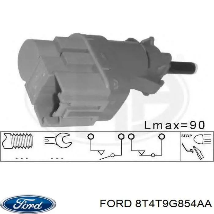 8T4T9G854AA Ford interruptor luz de freno