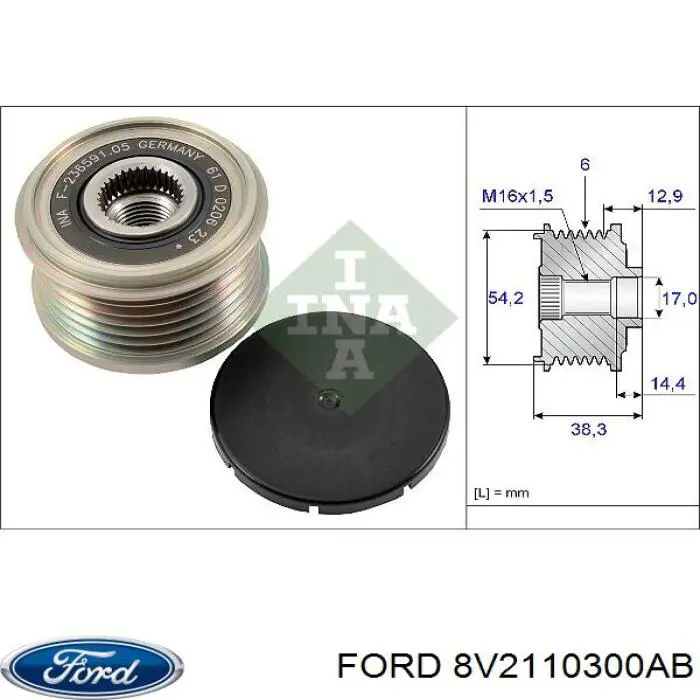 8V2110300AB Ford alternador