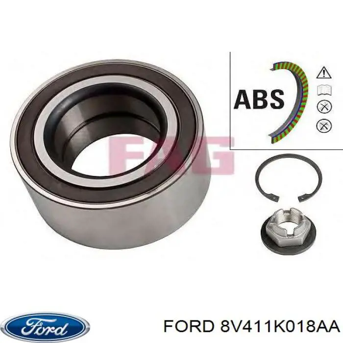 8V411K018AA Ford cojinete de rueda delantero