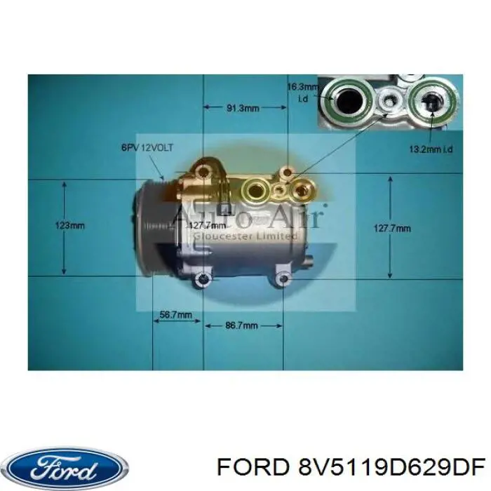 8V5119D629DF Ford compresor de aire acondicionado