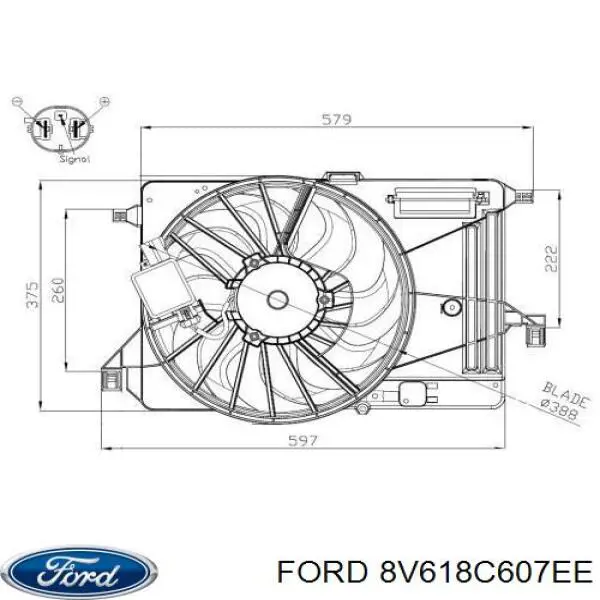Ventilador, refrigeración motor Ford 8V618C607EE precio, desde 117,61 EUR
