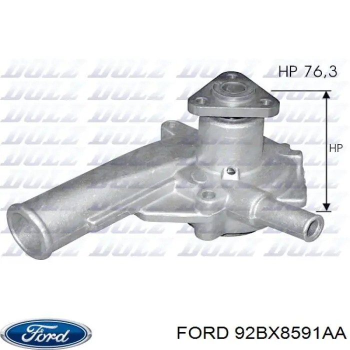 Bomba de agua 92BX8591AA Ford