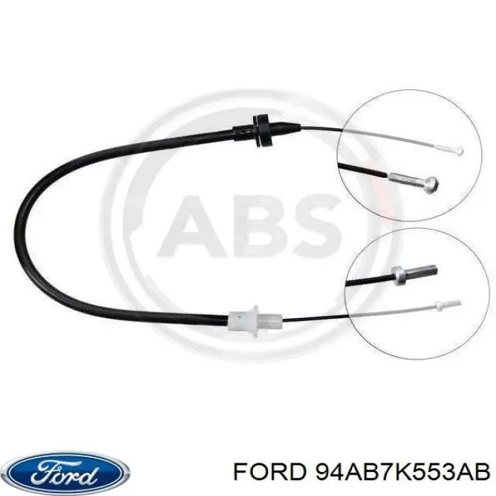 94AB7K553AB Ford cable de embrague