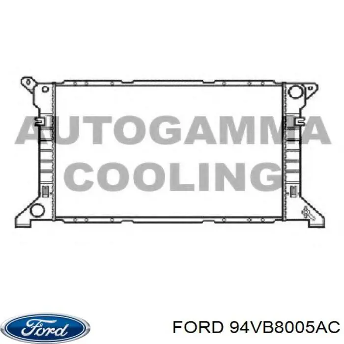 94VB8005AC Ford radiador refrigeración del motor