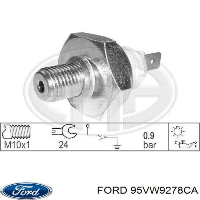 95VW9278CA Ford indicador, presión del aceite