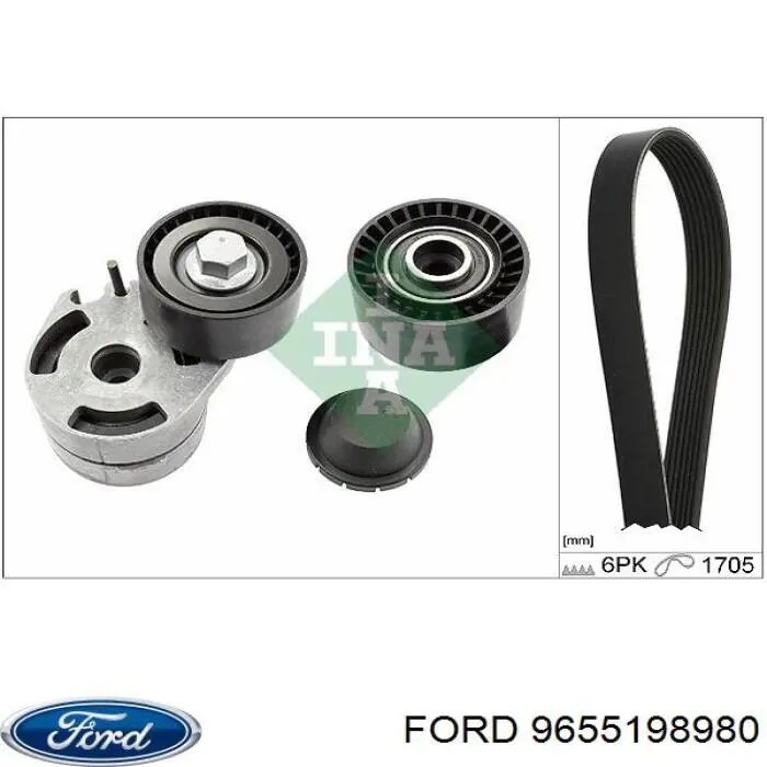 9655198980 Ford Tensor de correa de alternador